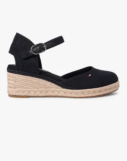 TOMMY HILFIGER MID WEDGE ESPAD CLOSED TOE FW0FW09233-BDS Black