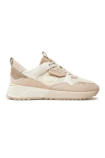 MICHAEL KORS ΠΑΠΟΥΤΣΙΑ SNEAKERS THEO TRAINER ANΑΓΛΥΦΕΣ ΛΕΠΤΟΜΕΡΕΙΕΣ LOGO ΚΡΕΜ
