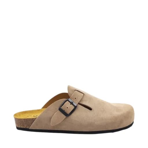 Γυναικείες παντόφλες PLAKTON BLOGG 181539 PIEDRA μπεζ δέρμα nubuck