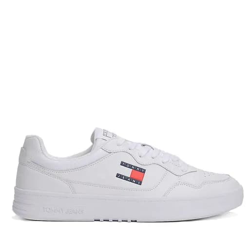Ανδρικά Δερμάτινα Sneakers Λευκά Tommy Jeans EM0EM01443-YBR