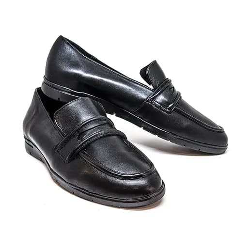 Big Shoes GA1145-01 Ανατομικό Δερμάτινο Μοκασίνι Μαύρο