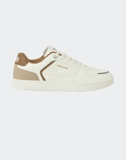 JACK&JONES JFWEALING PU SNEAKER NOOS 12257992-MarshmallowCOGNAC OffWhite