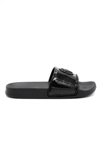 U.S. POLO ASSN. ΠΑΠΟΥΤΣΙΑ ΠΑΝΤΟΦΛΕΣ GLITTER ΜΕΤΑΛΛΙΚΟ LOGO ΜΑΥΡΟ
