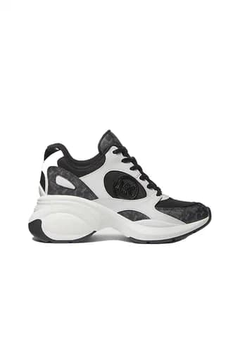 MICHAEL KORS ΠΑΠΟΥΤΣΙΑ SNEAKERS ZUMA TRAINER LOGO MAYΡΟ/ΛΕΥΚΟ