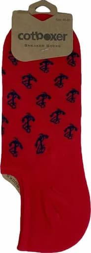 Cotboxer Sneaker Socks - Ανδρικό Σοσόνι Red Anchors Κόκκινο (CSS-9009-5-Red) One Size 40-46