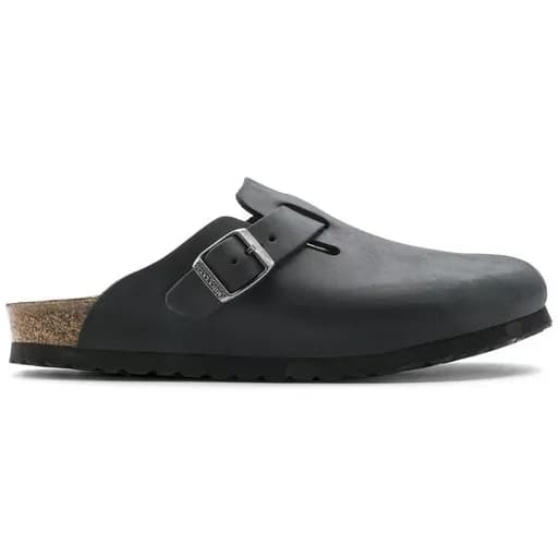 Ανατομικά Δερμάτινα Σαμπό Birkenstock Boston 0059461 Μαύρα Regular Fit