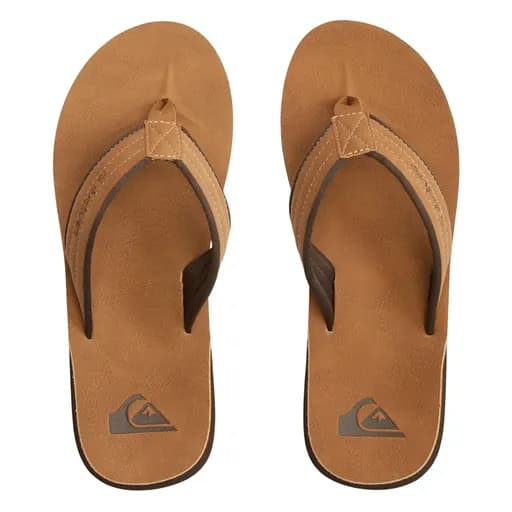 Quiksilver Carver Nubuck Ανδρικές Δερμάτινες Σαγιονάρες AQYL100623-TKD6 Ταμπά