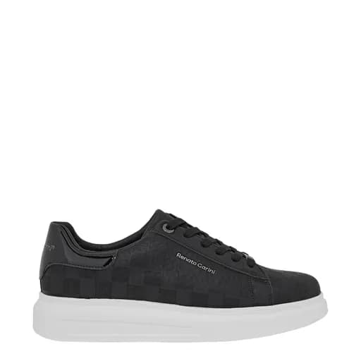 Ανδρικά sneakers Renato Garini 721-700 BLK/BLK PRINT/BLK PATENT/WHITE OUTSOLE V5700721352V μαύρο