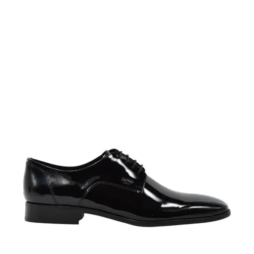 Ανδρικά παπούτσια BOSS D7513 BLACK LOUSTRINI μαύρο δέρμα λουστρίνι