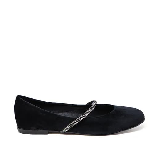 Bigshoes GA1159-01 Δερμάτινη Μπαλαρίνα Μαύρη