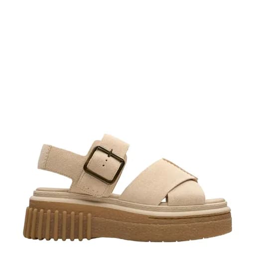 Γυναικείες πλατφόρμες Clarks Evamar Wish 26181202 μπεζ δέρμα καστόρ