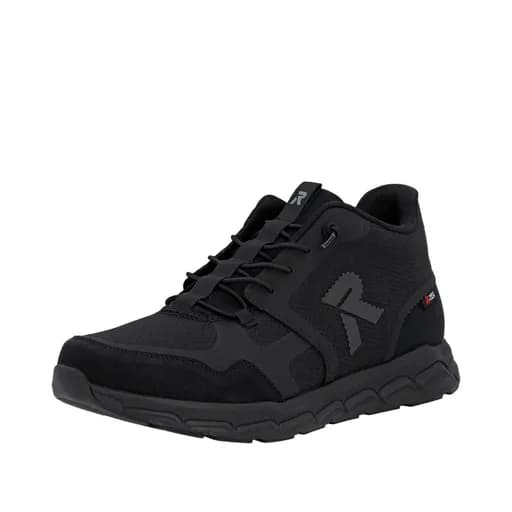 Rieker 09170-00 Ανατομικό Δερμάτινο Sneaker Μαύρο
