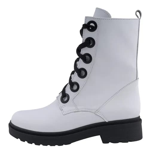 Λευκά Biker Boots 100% Leather
