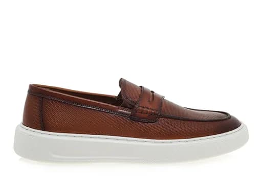 Ανδρικά Δερμάτινα Loafers Renato Garini 52319-Denever Ταμπά Δέρμα U562V3192I66