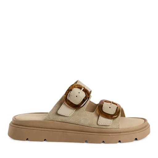 Γυναικείες Ανατομικές Δερμάτινες Παντόφλες Marco Tozzi 2-27582-44 728 Μπεζ Καστόρι