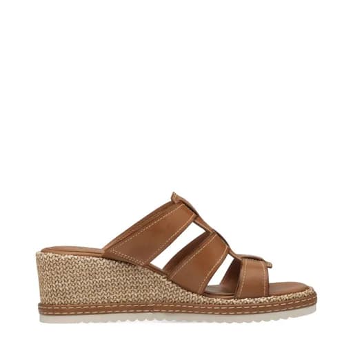Γυναικείες παντόφλες/flatforms Tamaris 1-27217-44 305 ταμπά δέρμα
