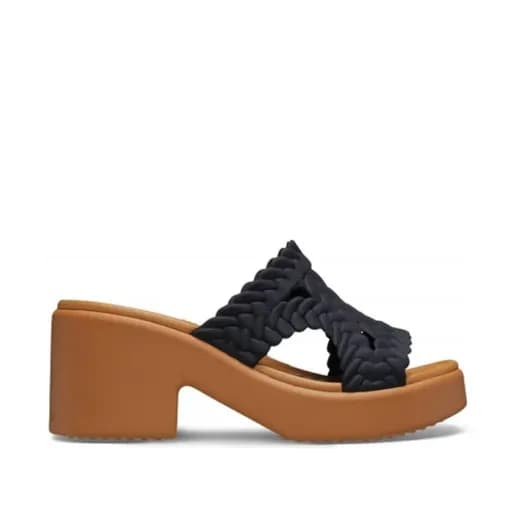 Crocs Brooklyn Woven 220589-03 Mules 7cm Μαύρο