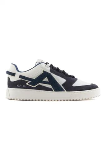 EMPORIO ARMANI ΠΑΠΟΥΤΣΙΑ SNEAKERS LOGO ΛΕΥΚΟ-ΜΠΛΕ