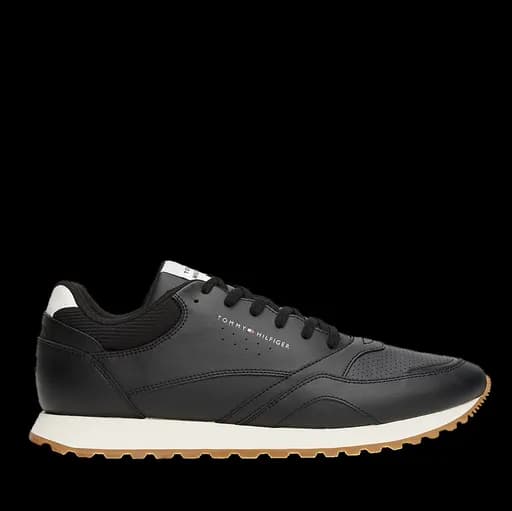 Ανδρικά Δερμάτινα Sneakers Μαύρα Tommy Hilfiger FM0FM05512-BDS
