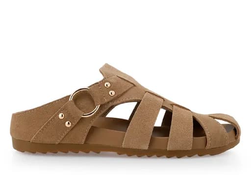 Γυναικεία Flat Σανδάλια Exe YB25C49-1 Μπεζ Σκούρο Καστόρι W403R491238Z