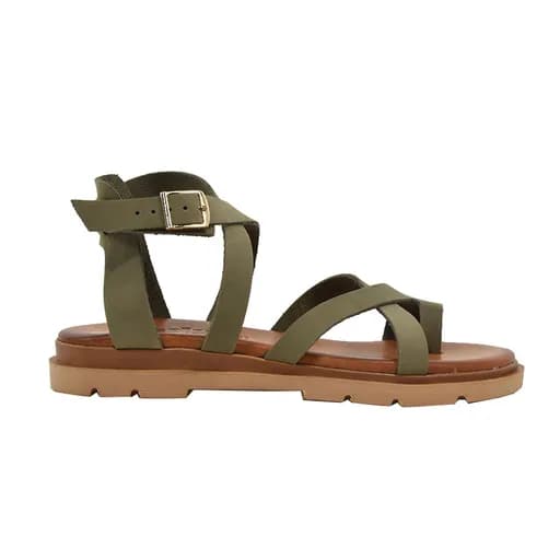 Γυναικεία πέδιλα Lady Shoes 610 λαδί δέρμα