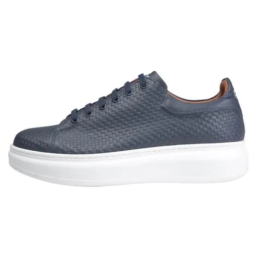 Low-Top Δερμάτινα Sneakers Μπλε Σκούρο New Arrival