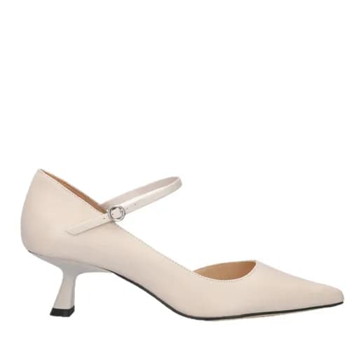 Andres Machado Mariola-02 Δερμάτινη Γόβα Λευκή 6cm