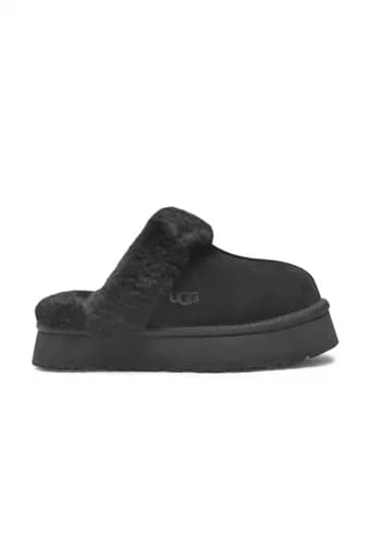 UGG ΠΑΠΟΥΤΣΙΑ ΠΑΝΤΟΦΛΕΣ W DISQUETTE PRINT LOGO ΜΑΥΡΟ