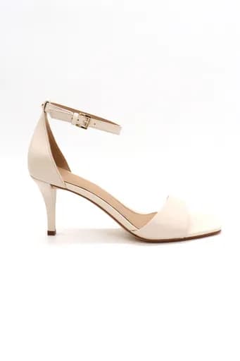 MICHAEL KORS ΠΑΠΟΥΤΣΙΑ ΠΕΔΙΛΑ JAIDA HEELED SANDAL LOGO ΚΡΕΜ