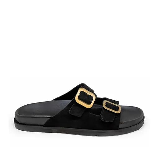 Bigshoes GA0303-01 Δερμάτινη Παντόφλα Μαύρο