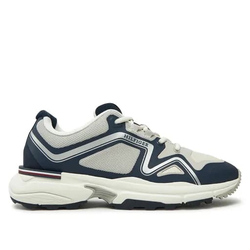 Ανδρικά Δερμάτινα Sneakers Tommy Hilfiger FM0FM05344 CEE Μπλε Γκρι