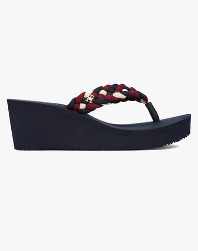 TOMMY HILFIGER TH WEDGE BRAIDED SUMMER SANDAL FW0FW09198-0GY NavyBlue