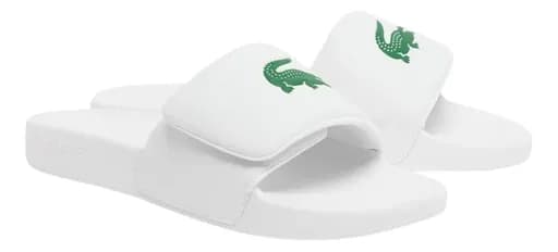 Lacoste Serve Slide Ανδρικές Παντόφλες 51CMA0023-1R5 WHT/GRN Λευκό