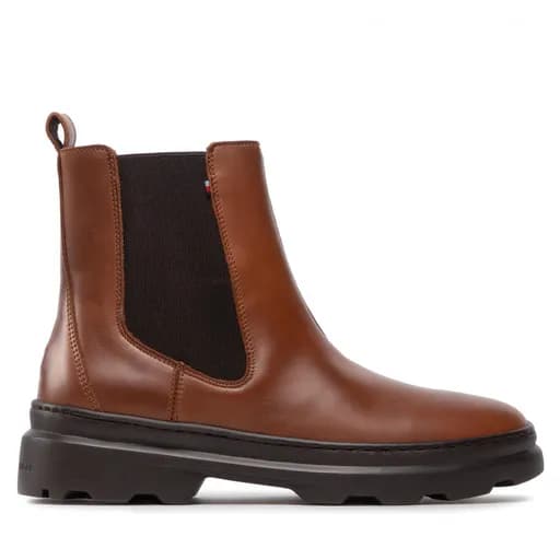 Ανδρικά Μποτάκια Tommy Hilfiger Leather Chelsea FM0FM04193 Winter Cognac GVI