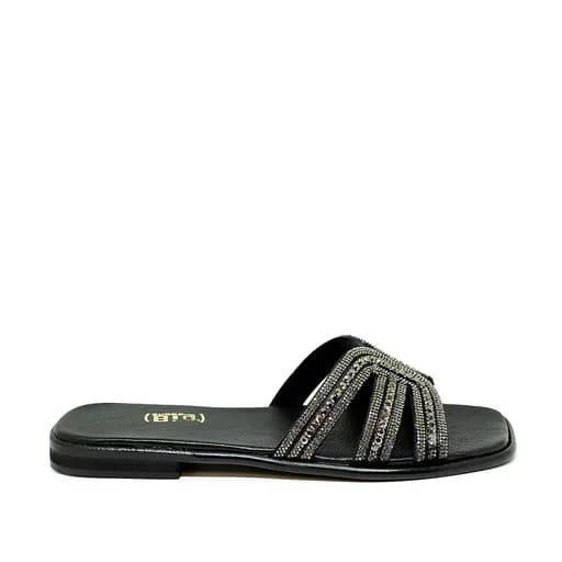 Bigshoes GA0113-01 Δερμάτινο Σανδάλι Μαύρο