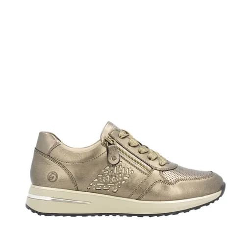 Remonte D1G00-90 Ανατομικό Δερμάτινο Sneaker Χρυσό