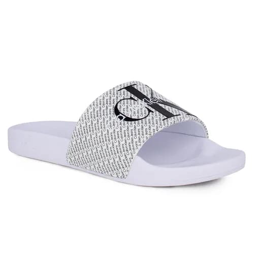 Γυναικείες Παντόφλες Calvin Klein Slide YW0YW01407 01W Λευκό Μαύρο