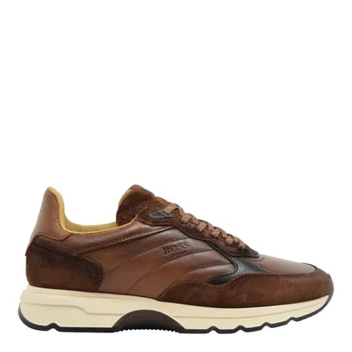 Ανδρικά sneakers BOSS CD221 COGNAC RENNA τάμπα δέρμα