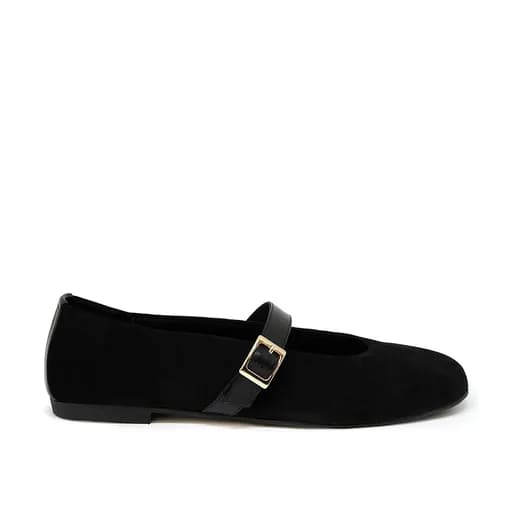 Bigshoes GA1160-01 Δερμάτινη Μπαλαρίνα Μαύρη