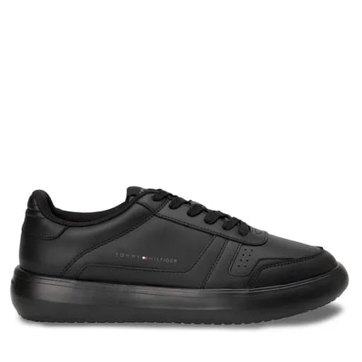 Ανδρικά Δερμάτινα Sneakers Μαύρα Tommy Hilfiger FM0FM05529-BDS
