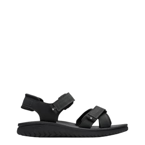 Ανδρικά πέδιλα Clarks Wesley Shore 26182010 μαύρο δέρμα