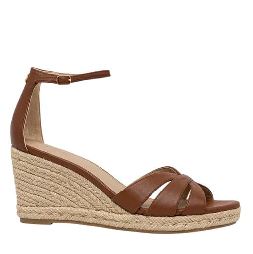 Γυναικείες Δερμάτινες Nellie Πλατφόρμες Καφέ Ralph Lauren 802P04433002-ΤΑΝ