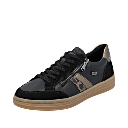 Remonte D2C04-03 Γυναικείο Ανατομικό Δερμάτινο Sneaker Μαύρο