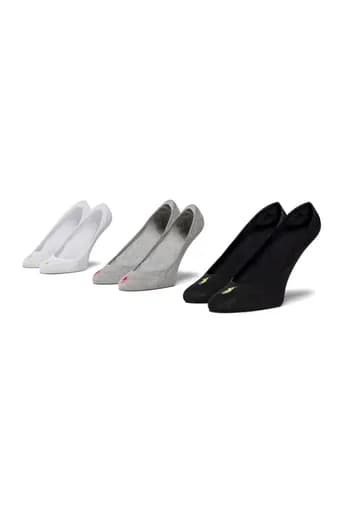 RALPH LAUREN ΚΑΛΤΣΕΣ 3-PAIRS NON-SLIP HEEL ΓΚΡΙ-ΛΕΥΚΟ-ΜΑΥΡΟ