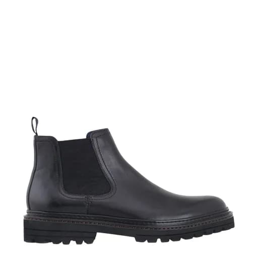 Ανδρικά μποτάκια Renato Garini 011-15W BLACK WAXEDCOW LEA V515W0112002 μαύρο δέρμα