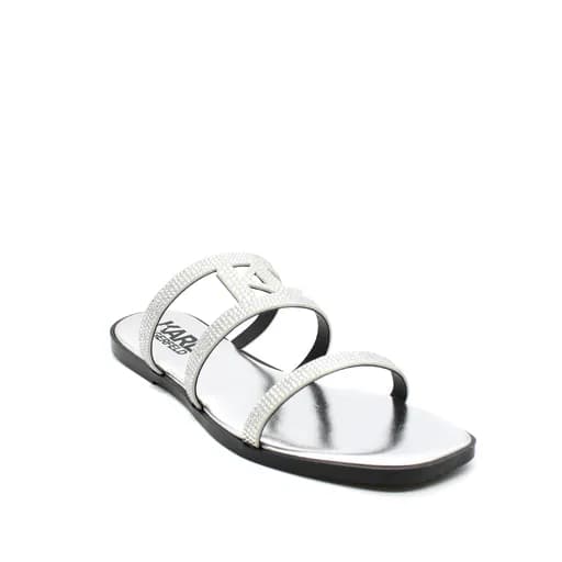 Γυναικεία KL Rhinestone Σανδάλια Ασημί Karl Lagerfeld KL87405-GSL HEAVY GLITTER
