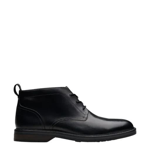 Ανδρικά μποτάκια Clarks Aldwin Chukka 26179683 μαύρο δέρμα