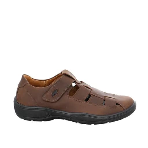 Jomos 41841942355 Ανατομικό Δερμάτινο Comfort Πέδιλο Καφέ