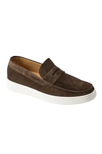 Navy & Green Ανδρικά Δερμάτινα Loafers 24SH.093.1 Brown
