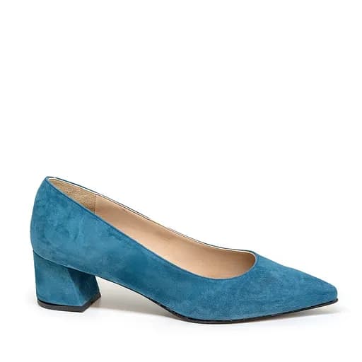 Bigshoes MX9122-12 Δερμάτινη Γόβα Πετρόλ 5.5cm